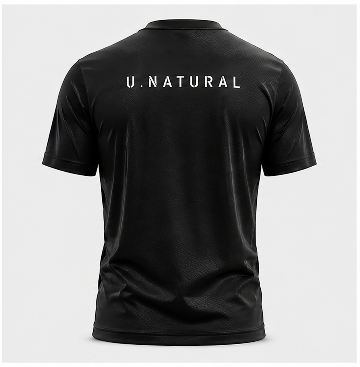 U-NATURAL PERFORMANCE T-SHIRT — PRETO