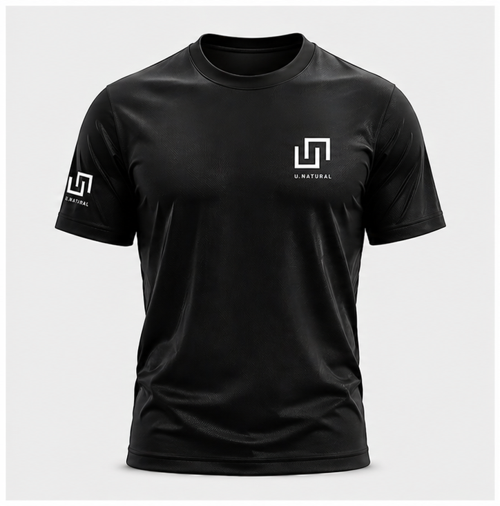 U-NATURAL PERFORMANCE T-SHIRT — PRETO